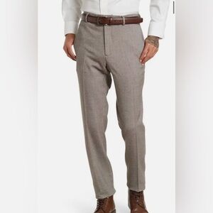 PETER MILLAR EXCURSIONIST FLEX FLAT FRONT TROUSER TAILORED FIT 100% GRAY LARGE
